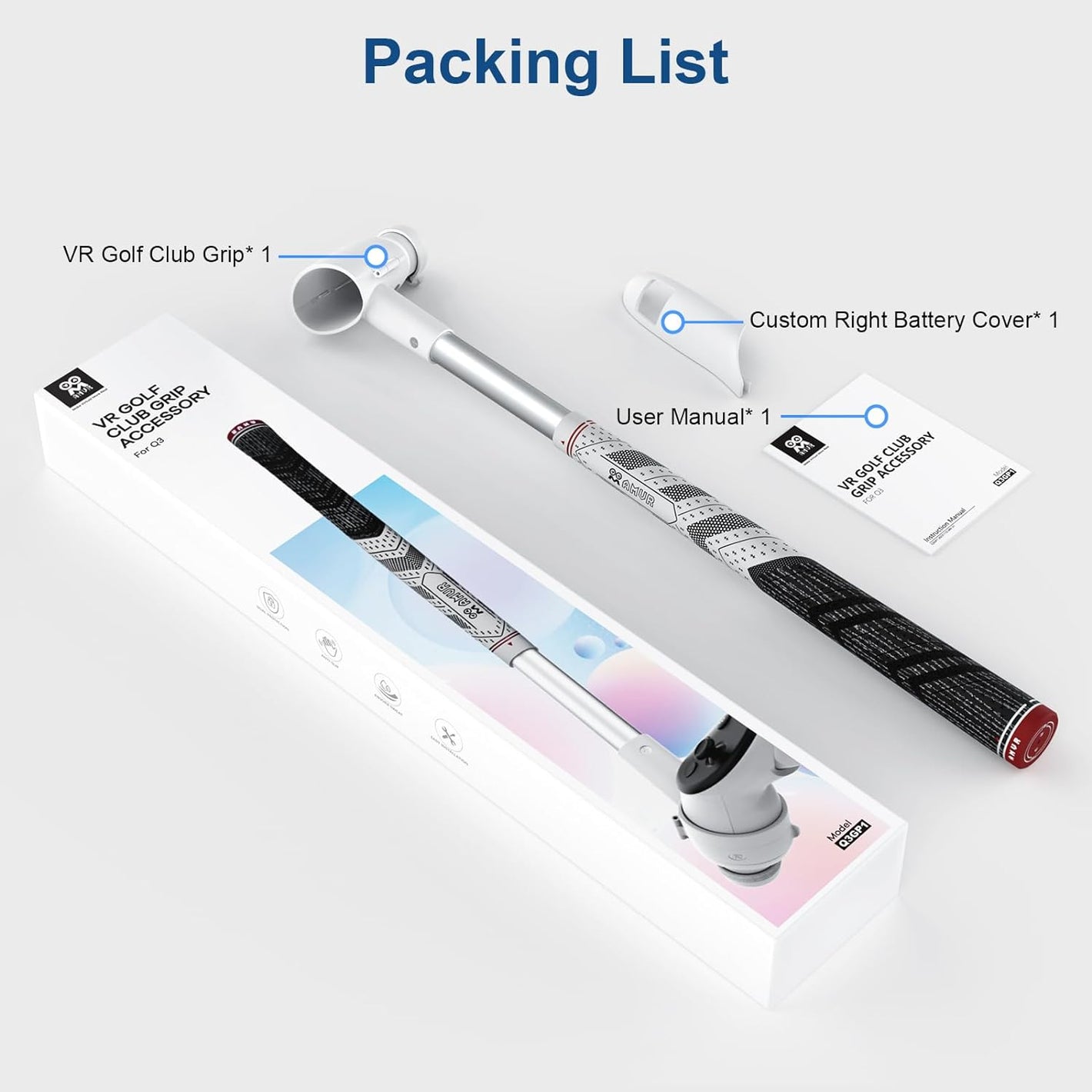 Battery Cover for Golf Club Attachment for Meta Quest 3