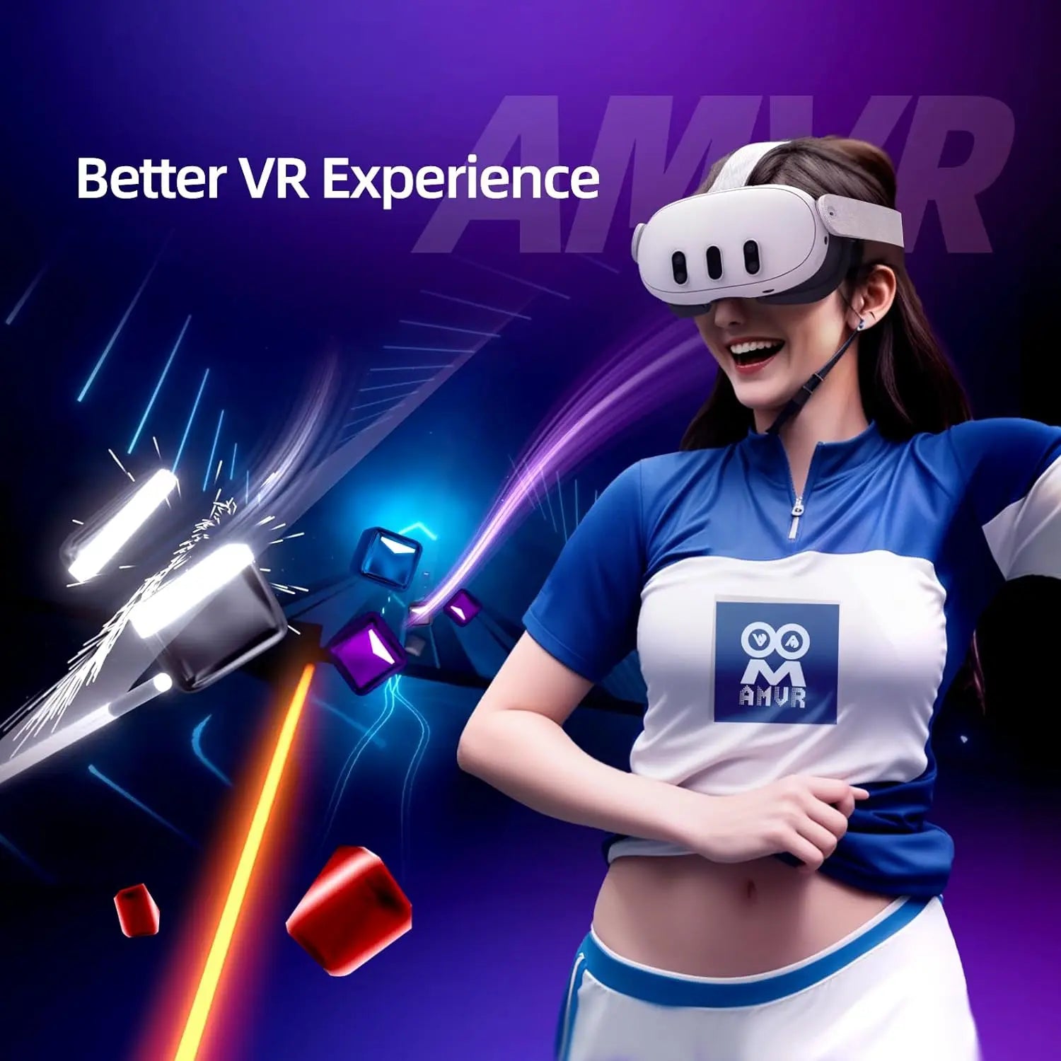  AMVR Face Cover Pad Facial Interface & Comfort Head Strap  Compatible with Meta/Oculus Quest 3 : Video Games