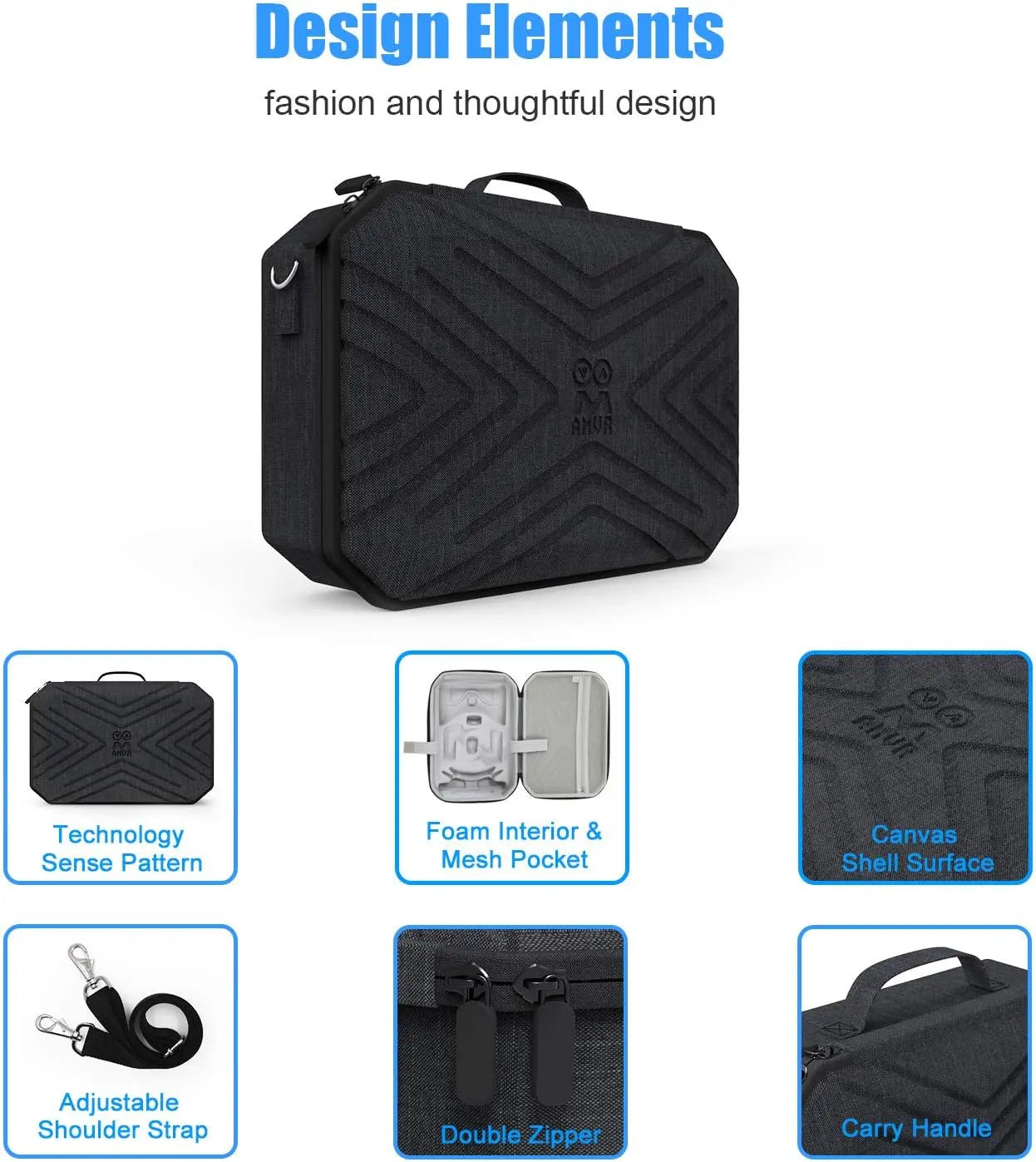 AMVR Portable Fashion Travel Case for Quest 3, Quest 2 AMVRSHOP